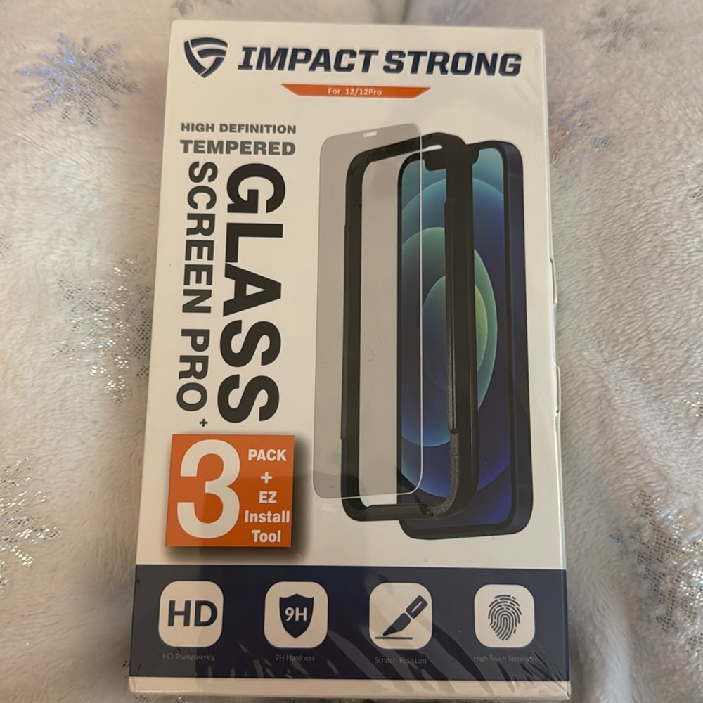 iPhone 12/12 Pro Impact Strong HD Tempered Glass Screen Pro 3-pack